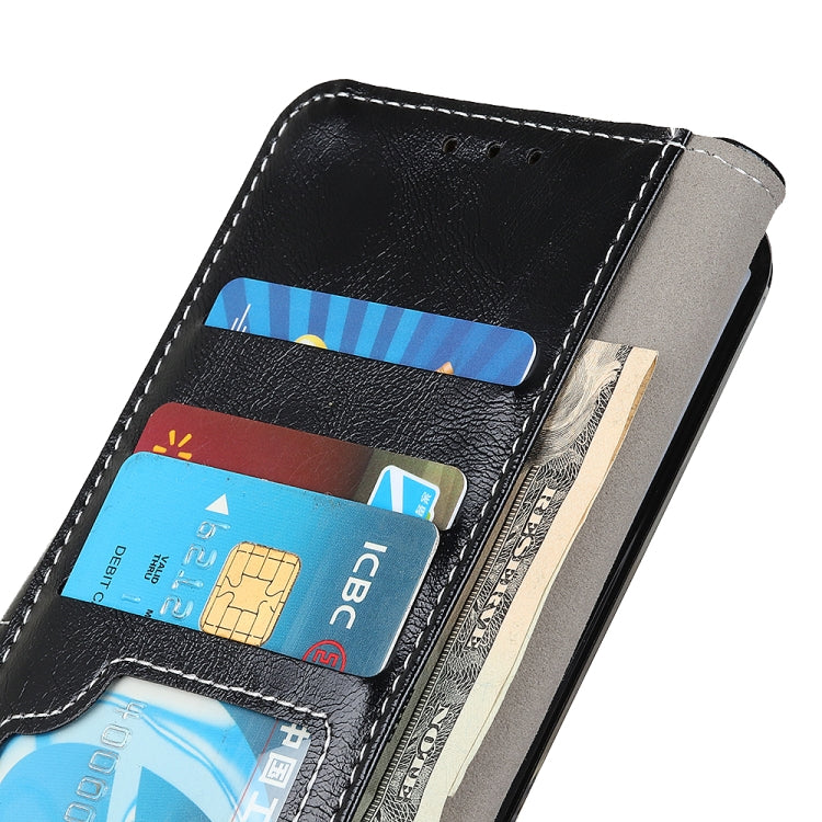 For OnePlus 9 Retro Crazy Horse Texture Horizontal Flip Leather Case, with Holder & Card Slots & Wallet & Photo Frame(Black)