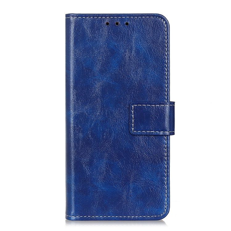 For OnePlus 9 Retro Crazy Horse Texture Horizontal Flip Leather Case, with Holder & Card Slots & Wallet & Photo Frame(Blue)