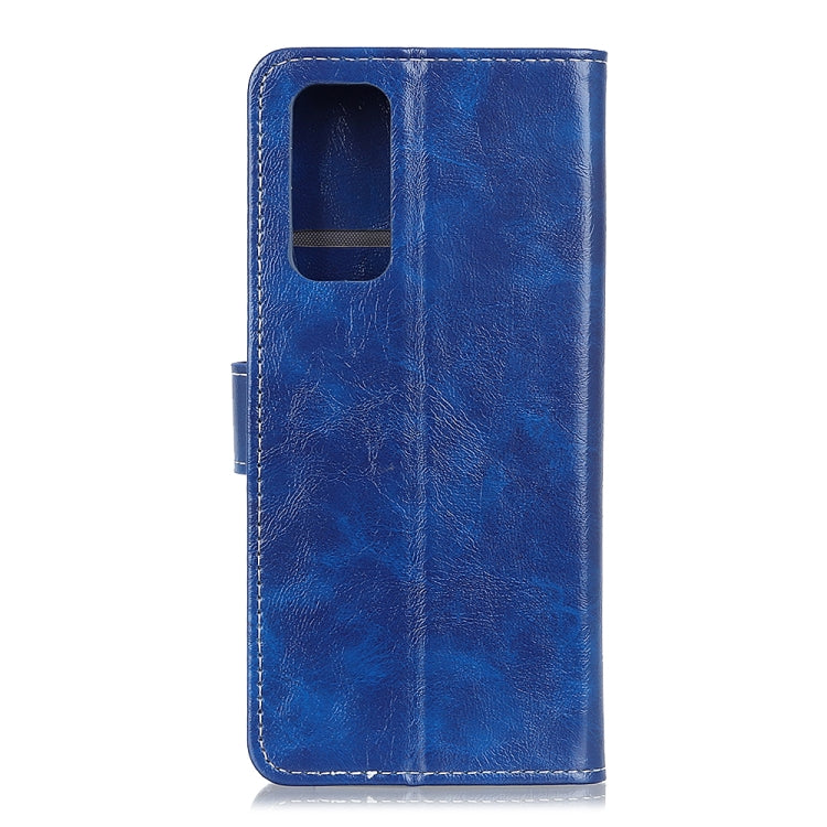 For OnePlus 9 Retro Crazy Horse Texture Horizontal Flip Leather Case, with Holder & Card Slots & Wallet & Photo Frame(Blue)