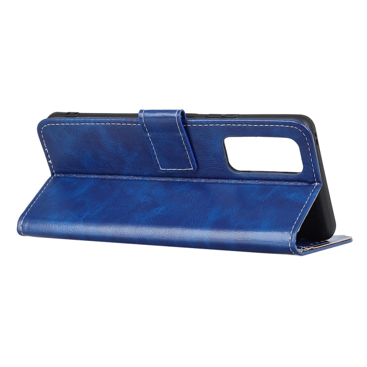 For OnePlus 9 Retro Crazy Horse Texture Horizontal Flip Leather Case, with Holder & Card Slots & Wallet & Photo Frame(Blue)