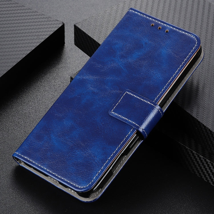 For OnePlus 9 Retro Crazy Horse Texture Horizontal Flip Leather Case, with Holder & Card Slots & Wallet & Photo Frame(Blue)