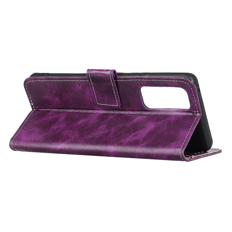 For OnePlus 9 Retro Crazy Horse Texture Horizontal Flip Leather Case, with Holder & Card Slots & Wallet & Photo Frame(Purple)