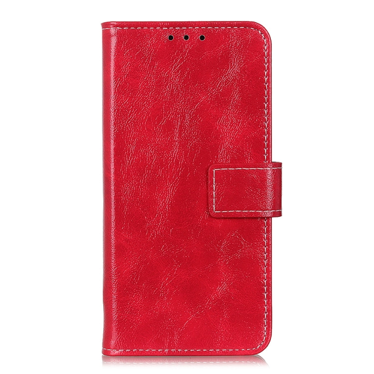 For OnePlus 9 Retro Crazy Horse Texture Horizontal Flip Leather Case, with Holder & Card Slots & Wallet & Photo Frame(Red)