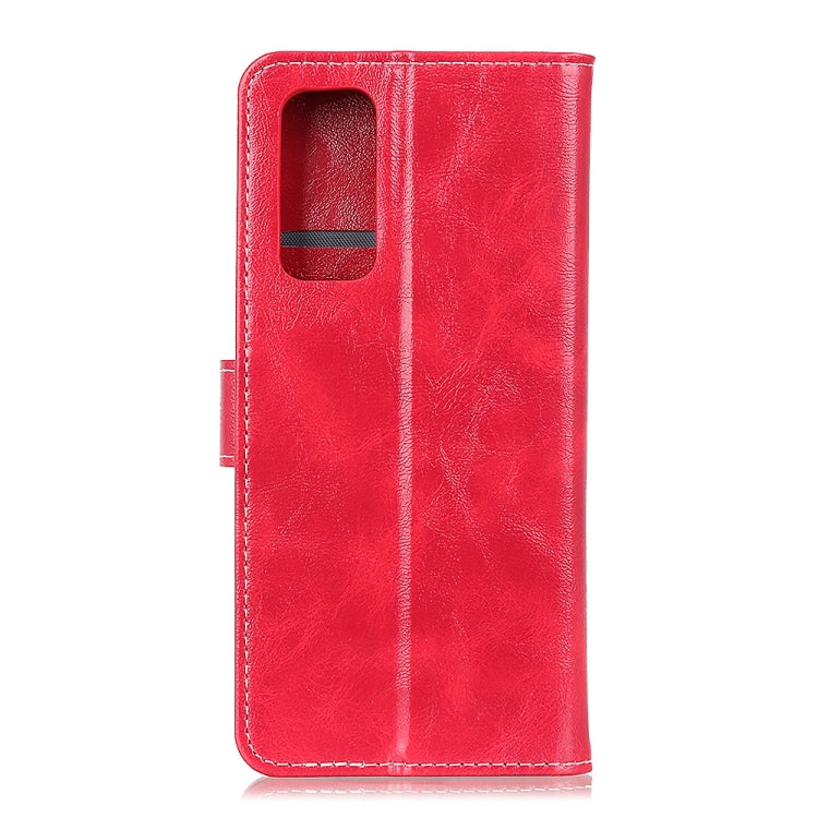 For OnePlus 9 Retro Crazy Horse Texture Horizontal Flip Leather Case, with Holder & Card Slots & Wallet & Photo Frame(Red)