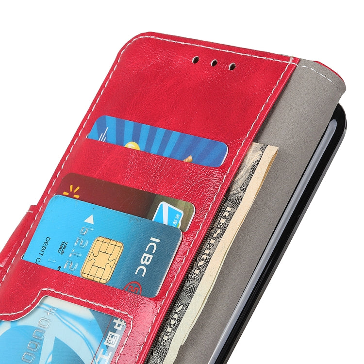 For OnePlus 9 Retro Crazy Horse Texture Horizontal Flip Leather Case, with Holder & Card Slots & Wallet & Photo Frame(Red)