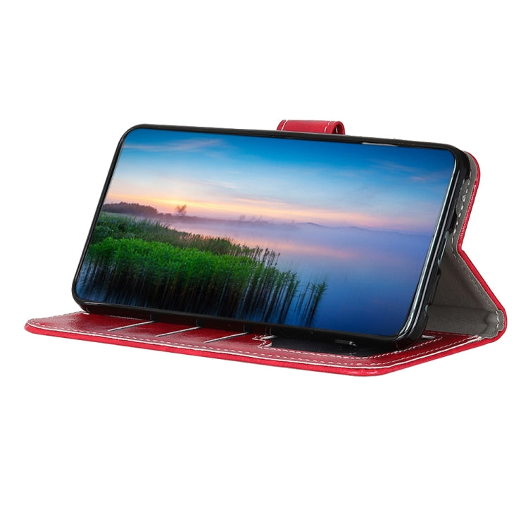 For OnePlus 9 Retro Crazy Horse Texture Horizontal Flip Leather Case, with Holder & Card Slots & Wallet & Photo Frame(Red)