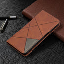 For Samsung Galaxy A32 5G Prismatic Invisible Magnetic Horizontal Flip Leather Case with Holder & Card Slots & Photo Frame(Brown)
