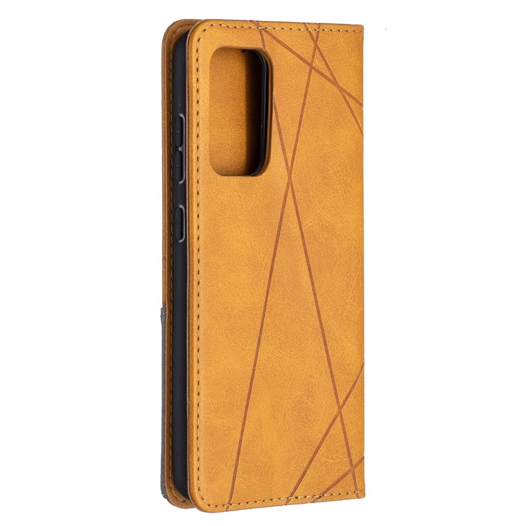For Samsung Galaxy A52 5G / 4G Prismatic Invisible Magnetic Horizontal Flip Leather Case with Holder & Card Slots & Photo Frame(Yellow)