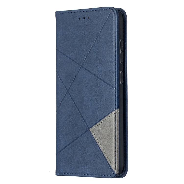 For Samsung Galaxy A52 5G / 4G Prismatic Invisible Magnetic Horizontal Flip Leather Case with Holder & Card Slots & Photo Frame(Blue)