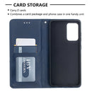 For Samsung Galaxy A52 5G / 4G Prismatic Invisible Magnetic Horizontal Flip Leather Case with Holder & Card Slots & Photo Frame(Blue)