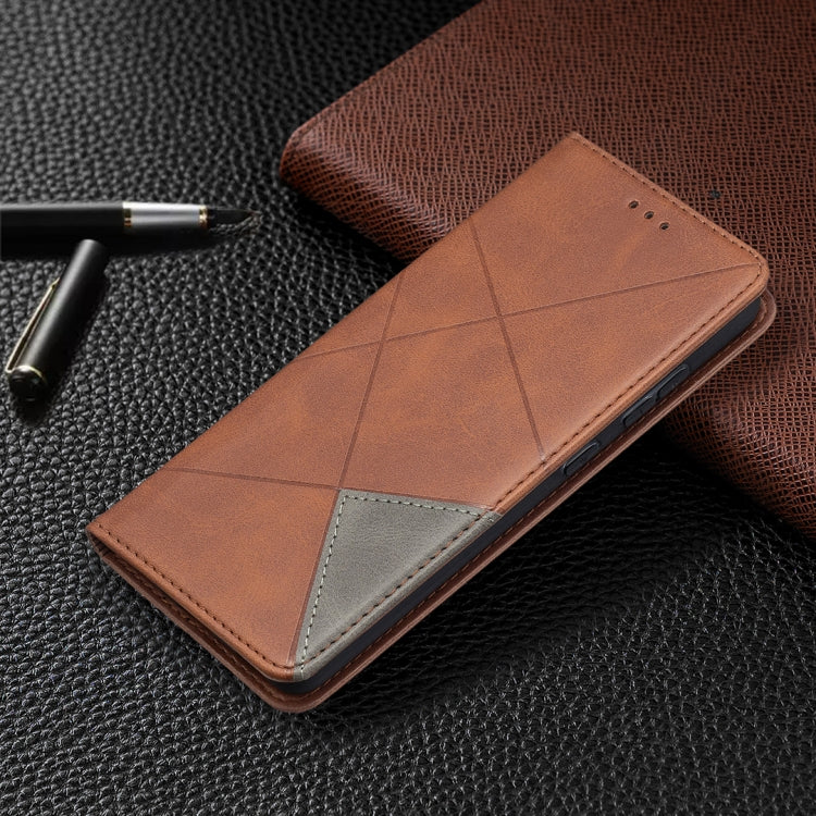 For Samsung Galaxy A52 5G / 4G Prismatic Invisible Magnetic Horizontal Flip Leather Case with Holder & Card Slots & Photo Frame(Brown)
