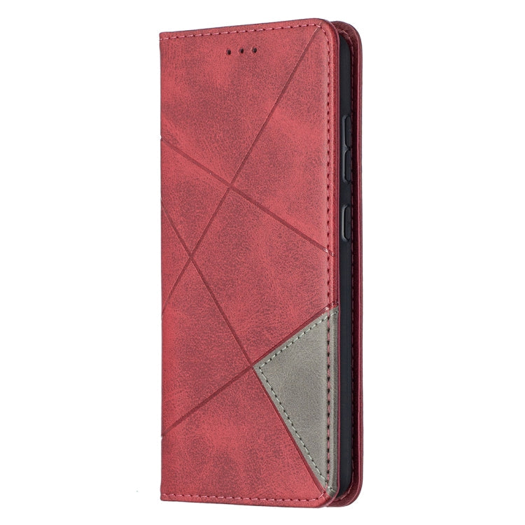 For Samsung Galaxy A52 5G / 4G Prismatic Invisible Magnetic Horizontal Flip Leather Case with Holder & Card Slots & Photo Frame(Red)