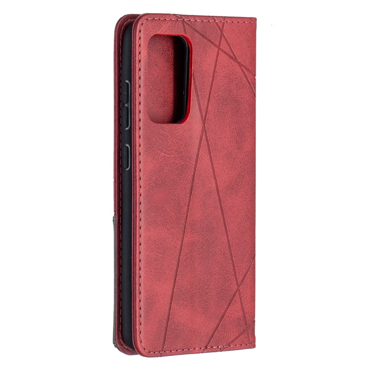 For Samsung Galaxy A52 5G / 4G Prismatic Invisible Magnetic Horizontal Flip Leather Case with Holder & Card Slots & Photo Frame(Red)