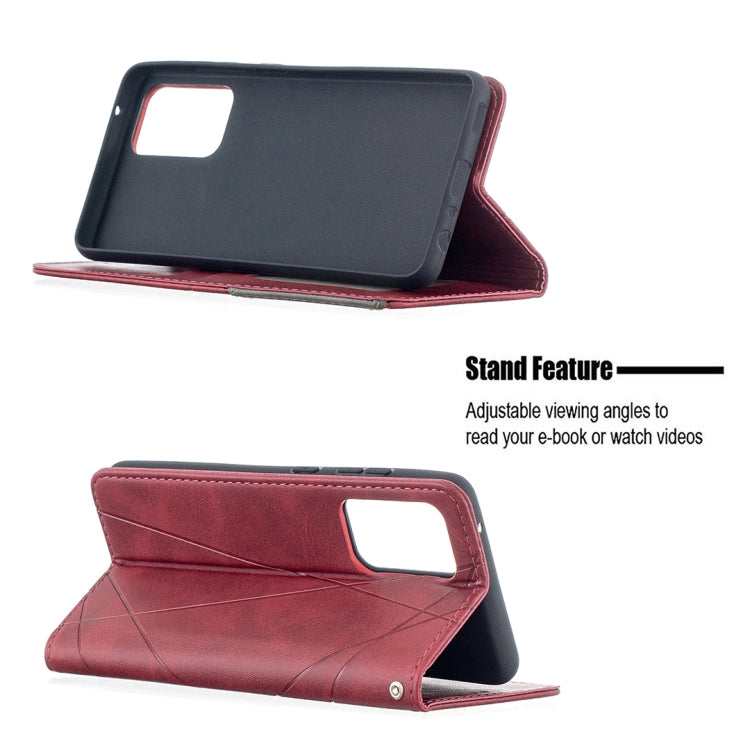 For Samsung Galaxy A52 5G / 4G Prismatic Invisible Magnetic Horizontal Flip Leather Case with Holder & Card Slots & Photo Frame(Red)