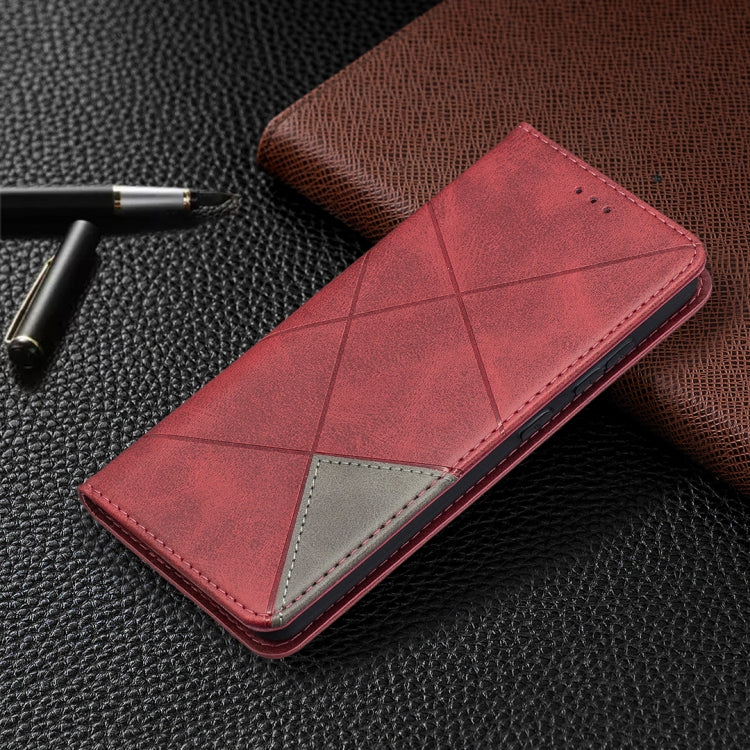 For Samsung Galaxy A52 5G / 4G Prismatic Invisible Magnetic Horizontal Flip Leather Case with Holder & Card Slots & Photo Frame(Red)