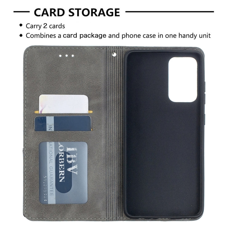 For Samsung Galaxy A52 5G / 4G Prismatic Invisible Magnetic Horizontal Flip Leather Case with Holder & Card Slots & Photo Frame(Grey)