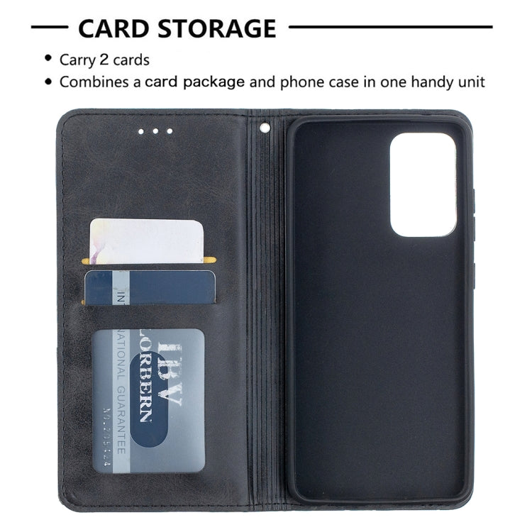 For Samsung Galaxy A52 5G / 4G Prismatic Invisible Magnetic Horizontal Flip Leather Case with Holder & Card Slots & Photo Frame(Black)