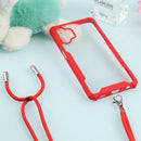 For Samsung Galaxy A32 5G Acrylic + Color TPU Shockproof Case with Neck Lanyard(Red)