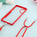 For Samsung Galaxy A32 5G Acrylic + Color TPU Shockproof Case with Neck Lanyard(Red)