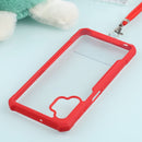 For Samsung Galaxy A32 5G Acrylic + Color TPU Shockproof Case with Neck Lanyard(Red)