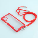 For Samsung Galaxy A32 5G Acrylic + Color TPU Shockproof Case with Neck Lanyard(Red)