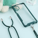 For Samsung Galaxy A32 5G Acrylic + Color TPU Shockproof Case with Neck Lanyard(Dark Green)