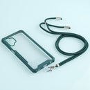 For Samsung Galaxy A32 5G Acrylic + Color TPU Shockproof Case with Neck Lanyard(Dark Green)
