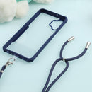 For Samsung Galaxy A32 5G Acrylic + Color TPU Shockproof Case with Neck Lanyard(Dark Blue)