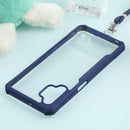 For Samsung Galaxy A32 5G Acrylic + Color TPU Shockproof Case with Neck Lanyard(Dark Blue)