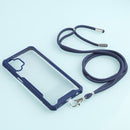 For Samsung Galaxy A32 5G Acrylic + Color TPU Shockproof Case with Neck Lanyard(Dark Blue)