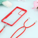 For Samsung Galaxy A52 5G / 4G Acrylic + Color TPU Shockproof Case with Neck Lanyard(Red)