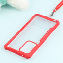 For Samsung Galaxy A52 5G / 4G Acrylic + Color TPU Shockproof Case with Neck Lanyard(Red)