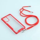 For Samsung Galaxy A52 5G / 4G Acrylic + Color TPU Shockproof Case with Neck Lanyard(Red)