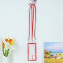 For Samsung Galaxy A52 5G / 4G Acrylic + Color TPU Shockproof Case with Neck Lanyard(Red)