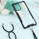 For SamsungGalaxy A52 5G / 4G Acrylic + Color TPU Shockproof Case with Neck Lanyard(Black)