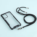 For SamsungGalaxy A52 5G / 4G Acrylic + Color TPU Shockproof Case with Neck Lanyard(Black)