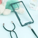 For Samsung Galaxy A52 5G / 4G Acrylic + Color TPU Shockproof Case with Neck Lanyard(Dark Green)