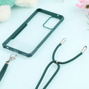 For Samsung Galaxy A52 5G / 4G Acrylic + Color TPU Shockproof Case with Neck Lanyard(Dark Green)