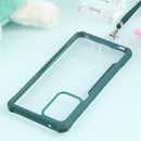 For Samsung Galaxy A52 5G / 4G Acrylic + Color TPU Shockproof Case with Neck Lanyard(Dark Green)