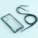 For Samsung Galaxy A52 5G / 4G Acrylic + Color TPU Shockproof Case with Neck Lanyard(Dark Green)