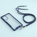 For Samsung Galaxy A52 5G / 4G Acrylic + Color TPU Shockproof Case with Neck Lanyard(Dark Blue)