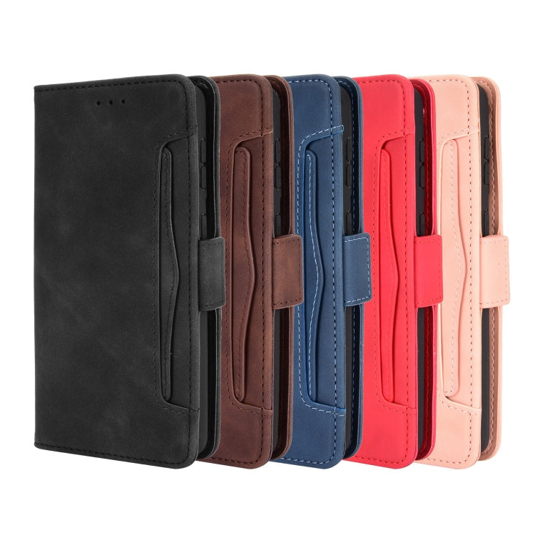 For Samsung Galaxy S21 Ultra 5G Skin Feel Calf Pattern Horizontal Flip Leather Case with Holder & Card Slots & Photo Frame(Black)