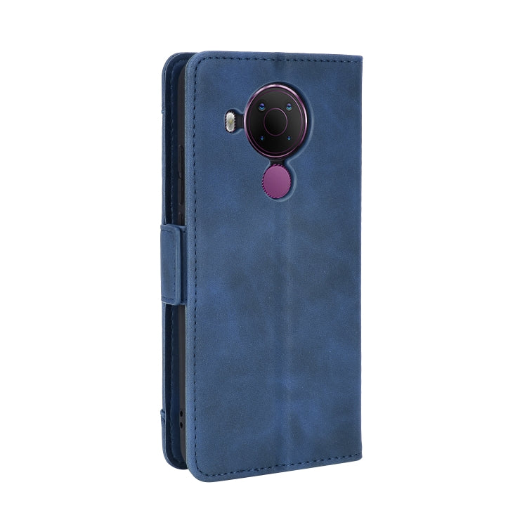 For Nokia 5.4 Skin Feel Calf Pattern Horizontal Flip Leather Case with Holder & Card Slots & Photo Frame(Blue)