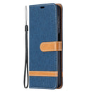 For Samsung Galaxy A32 5G Color Matching Denim Texture Horizontal Flip Leather Case with Holder & Card Slots & Wallet & Lanyard(Dark Blue)