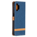 For Samsung Galaxy A32 5G Color Matching Denim Texture Horizontal Flip Leather Case with Holder & Card Slots & Wallet & Lanyard(Dark Blue)
