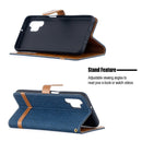 For Samsung Galaxy A32 5G Color Matching Denim Texture Horizontal Flip Leather Case with Holder & Card Slots & Wallet & Lanyard(Dark Blue)