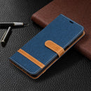 For Samsung Galaxy A32 5G Color Matching Denim Texture Horizontal Flip Leather Case with Holder & Card Slots & Wallet & Lanyard(Dark Blue)