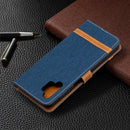 For Samsung Galaxy A32 5G Color Matching Denim Texture Horizontal Flip Leather Case with Holder & Card Slots & Wallet & Lanyard(Dark Blue)