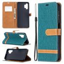 For Samsung Galaxy A32 5G Color Matching Denim Texture Horizontal Flip Leather Case with Holder & Card Slots & Wallet & Lanyard(Green)