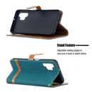 For Samsung Galaxy A32 5G Color Matching Denim Texture Horizontal Flip Leather Case with Holder & Card Slots & Wallet & Lanyard(Green)
